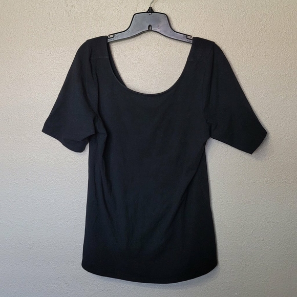 Torrid ● Tee Sz 2 Black Puff Sleeves T-Shirt Top Heritage Cotton Slub Scoop Neck - Picture 1 of 6